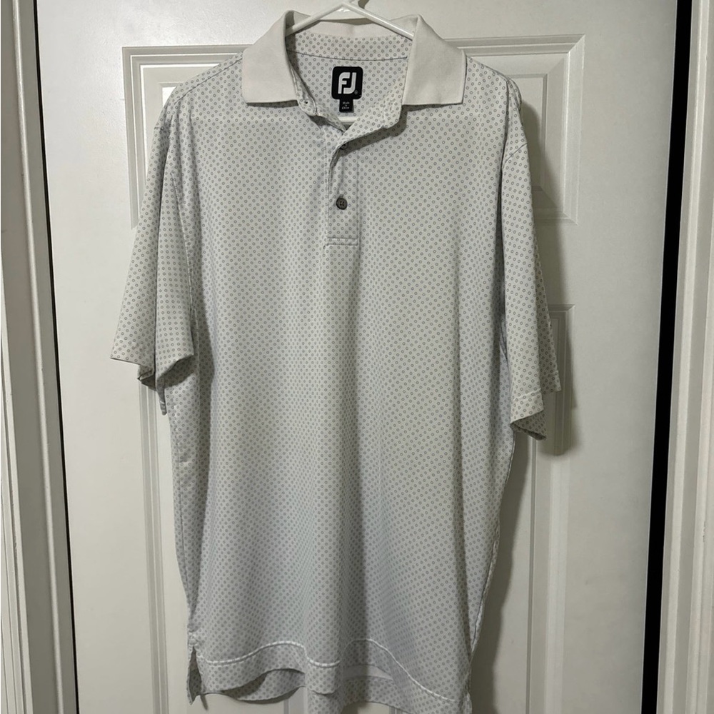 Footjoy Medium White/Blue Golf Shirt